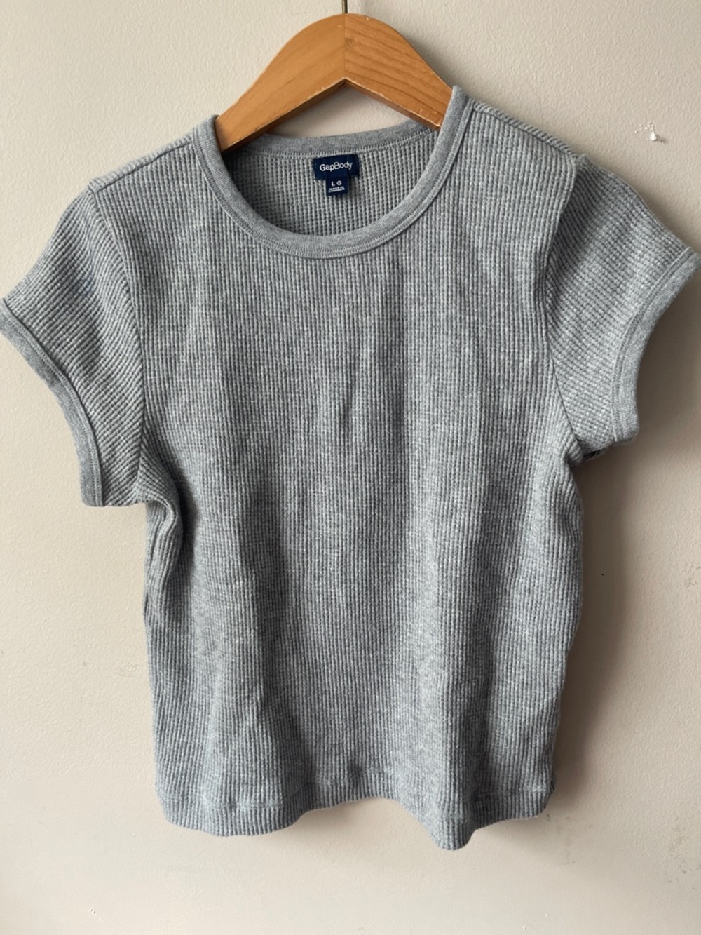GAP Gray Ribbed Short Sleeve Tee